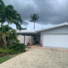 Painted Tile Roof and Gutter Cleaning in Pompano Beach, Florida 11